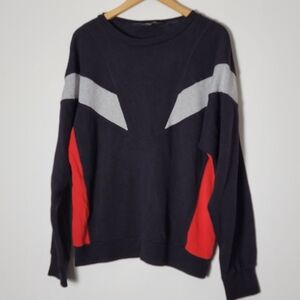 Vintage 80s 90s Sasson Lightweight Colorblock Sweatshirt Medium - Large
